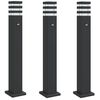 vidaXL Outdoor Floor Lamps with Sensors 3pcs Black 80 cm Aluminium
