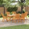 vidaXL Garden Dining Set 7 pcs Brown Solid Acacia Wood