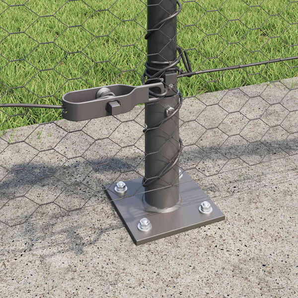 vidaXL Fence Post Grey 10 x 0.6 m (25 mm mesh) Steel and PVC