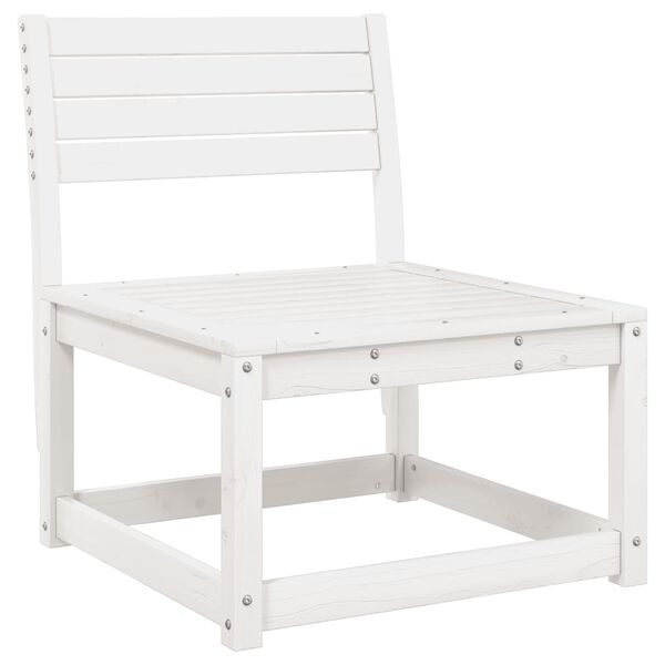 vidaXL Garden Sofas with Cushions 2pcs White Solid Wood Pine