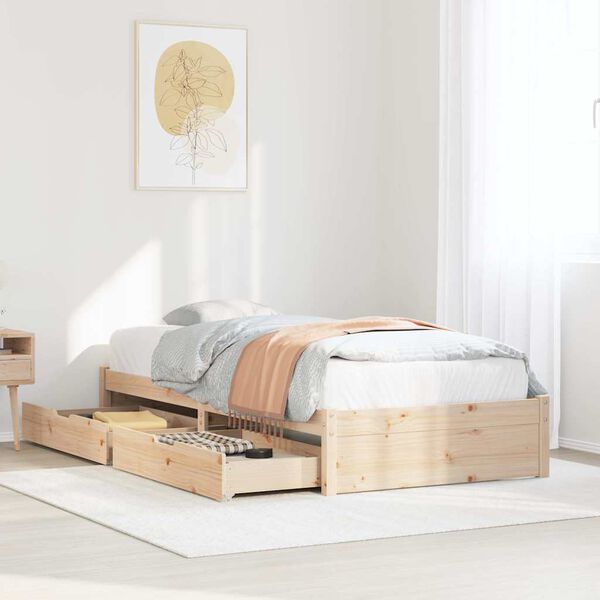 vidaXL Bed Frame without Mattress 90x190 cm Single Solid Wood Pine