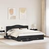 vidaXL Bed Frame with Headboard Black 200 x 200 cm Engineered Wood