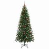 vidaXL Artificial Christmas Tree with 300 LEDs Green 180 cm PE and PVC