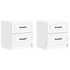 vidaXL Bedside Cabinet 2 pcs High Gloss White 43 x 34.5 x 44.5 cm