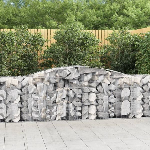 vidaXL Arched Gabion Baskets 9 pcs 400x50x80/100 cm Galvanised Iron