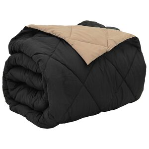 vidaXL Full Year Duvet Black and Taupe 200 x 200 cm Microfiber