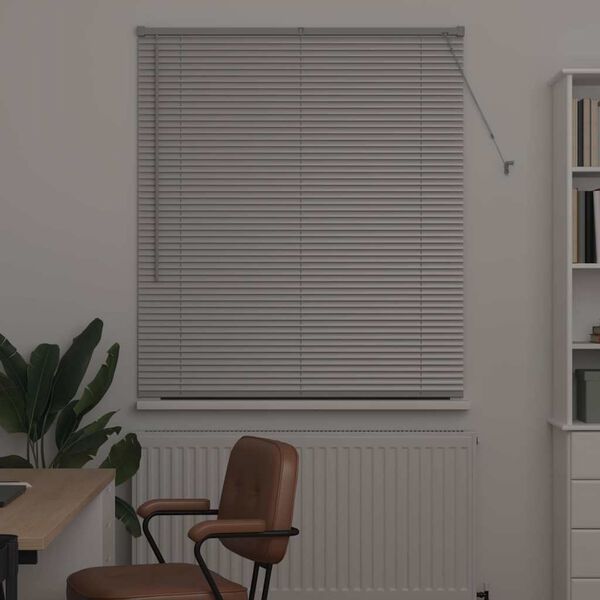 vidaXL Venetian Blinds Height Adjustable Silver 130 x 115 cm Aluminium