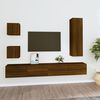 vidaXL 5 Piece TV Cabinet Set Brown Oak Engineered Wood