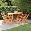 vidaXL 9 Piece Outdoor Dining Set Black Eucalyptus Wood&Textilene