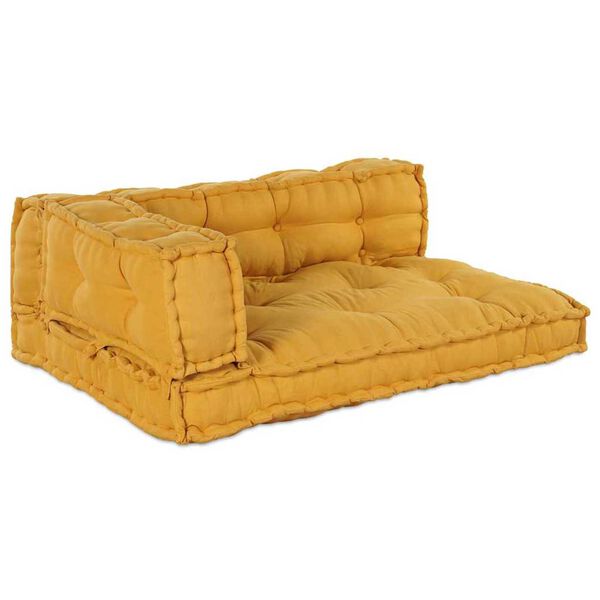 vidaXL Pallet Sofa Cushion Yellow Fabric