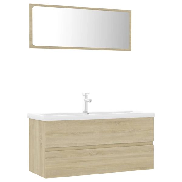 vidaXL Bathroom Furniture Set Sonoma Oak Engineered Wood
