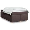 vidaXL Box Spring Bed with Mattress Dark Brown 120x200 cm Fabric