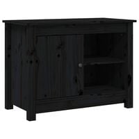 vidaXL TV Cabinet Black 70x36.5x52 cm Solid Wood Pine