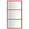 vidaXL Walk-in Shower Wall with Clear ESG Glass Red 115x195 cm