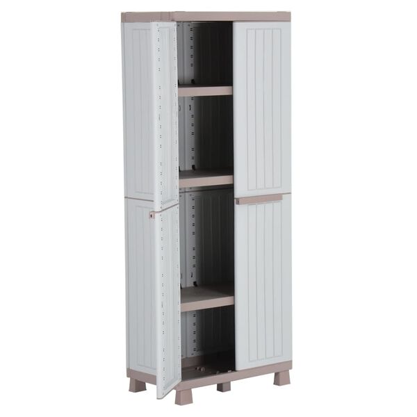 vidaXL Storage Cabinet with 2 Doors 68x39x170 cm Light Grey and Beige