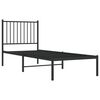 vidaXL Metal Bed Frame without Mattress with Headboard Black 75x190cm