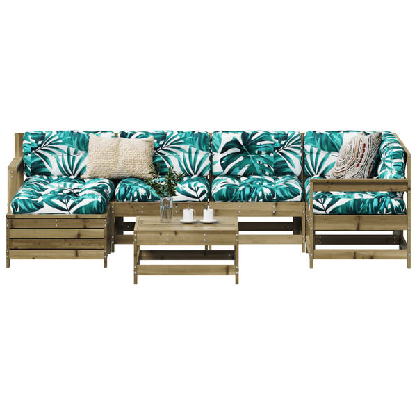 vidaXL 7 Piece Garden Sofa Set Impregnated Wood Pine