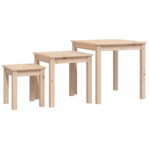 vidaXL Nesting Tables 3 pcs Solid Wood Pine