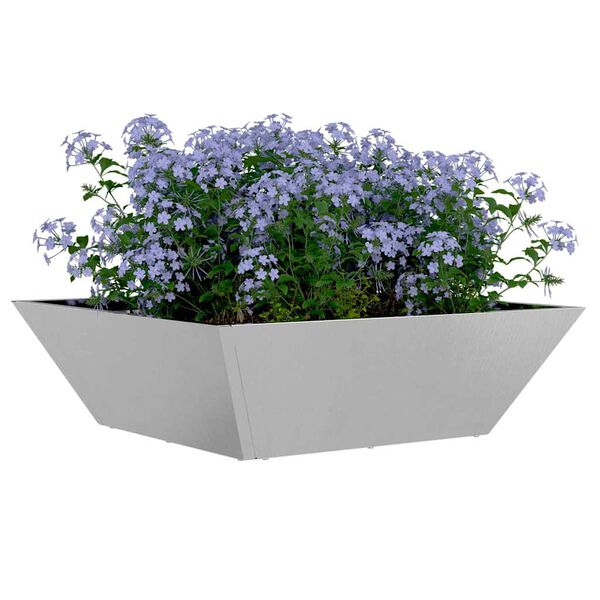 vidaXL Garden Planter 5 pcs Silver 50 x 50 x 15 cm Stainless Steel