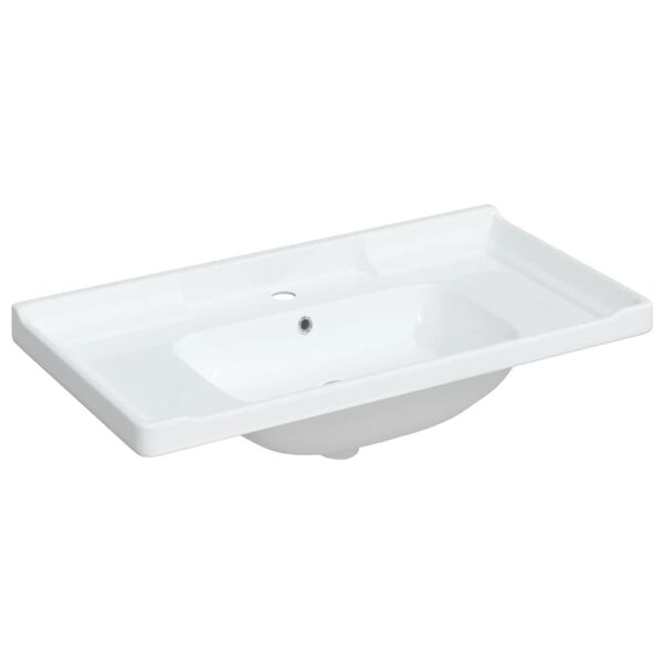 vidaXL Bathroom Sink White 91.5x48x23 cm Rectangular Ceramic
