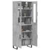 vidaXL Highboard Concrete Grey 69.5x34x180 cm Engineered Wood
