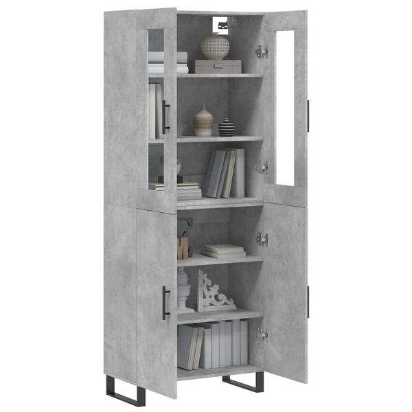 vidaXL Highboard Concrete Grey 69.5x34x180 cm Engineered Wood