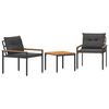 vidaXL Outdoor Furniture Set 3 pcs Dark Grey Poly Rattan