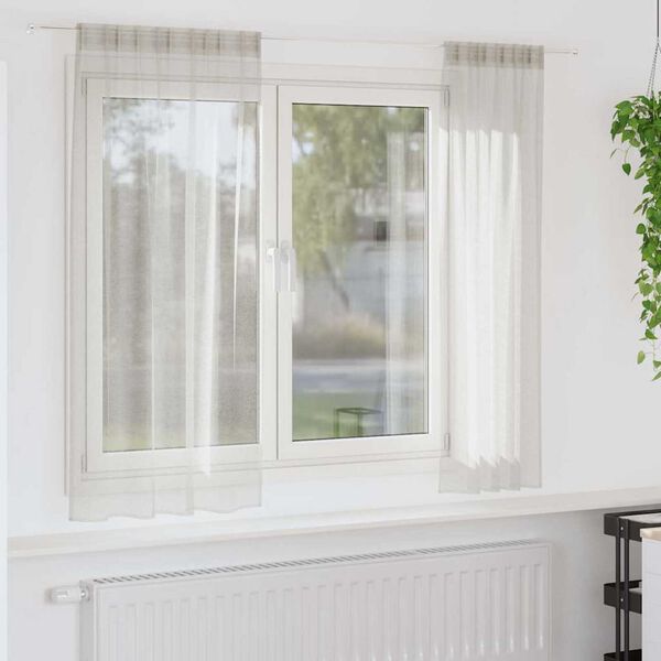 vidaXL Voile Curtain with Curtains 2 pcs Cream 175 x 140 cm Polyester