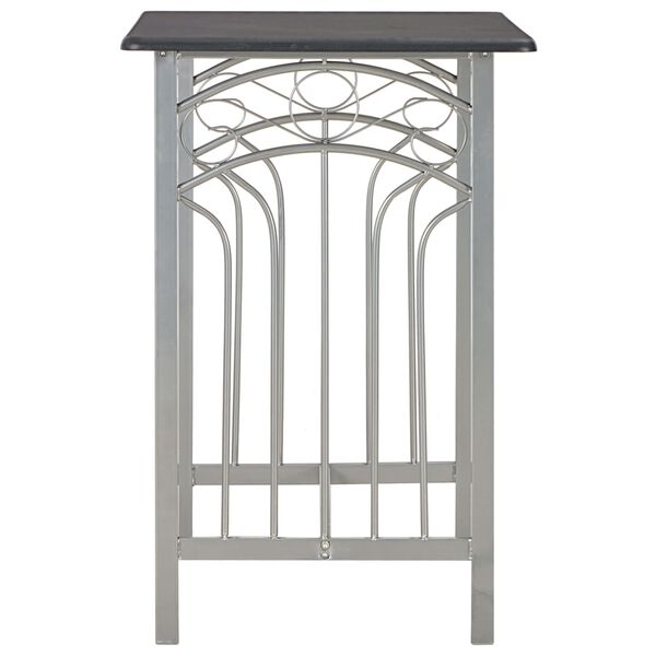 vidaXL 3 Piece Bar Set Wood and Steel Black