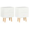 vidaXL Bedside Cabinets 2 pcs White 40x30x50 cm Solid Pinewood