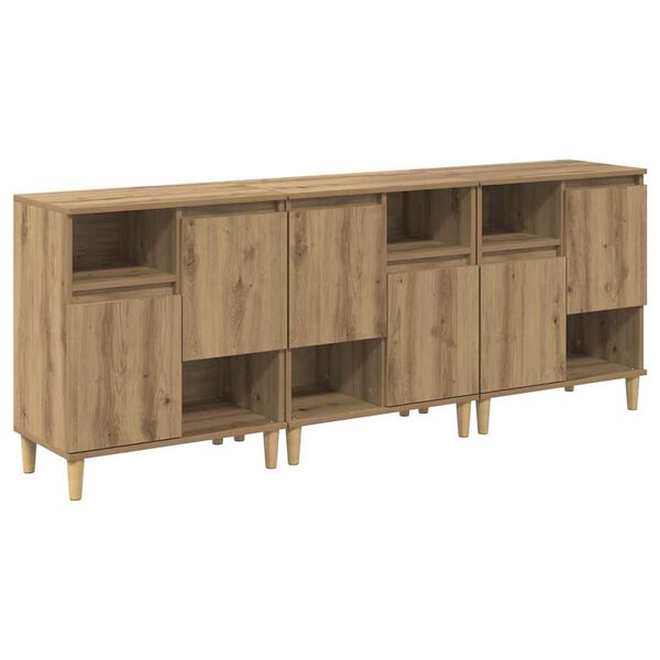 vidaXL Sideboards 3 pcs Artisan Oak 60 x 35 x 70 cm Engineered Wood