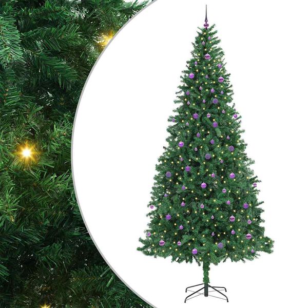 vidaXL Artificial Christmas Tree with 300 LEDs with Stand Green 300 cm