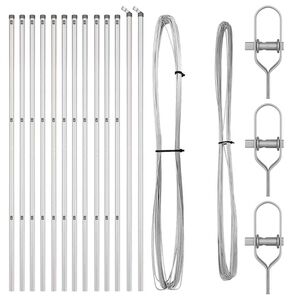 vidaXL Embedded Fence Post 13 pcs Silver Powder-Coated Steel