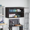 vidaXL Wall Cabinet for Garage with Gas-lift Door Black