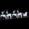 vidaXL LED Reindeers 5 pcs Silver Fabric