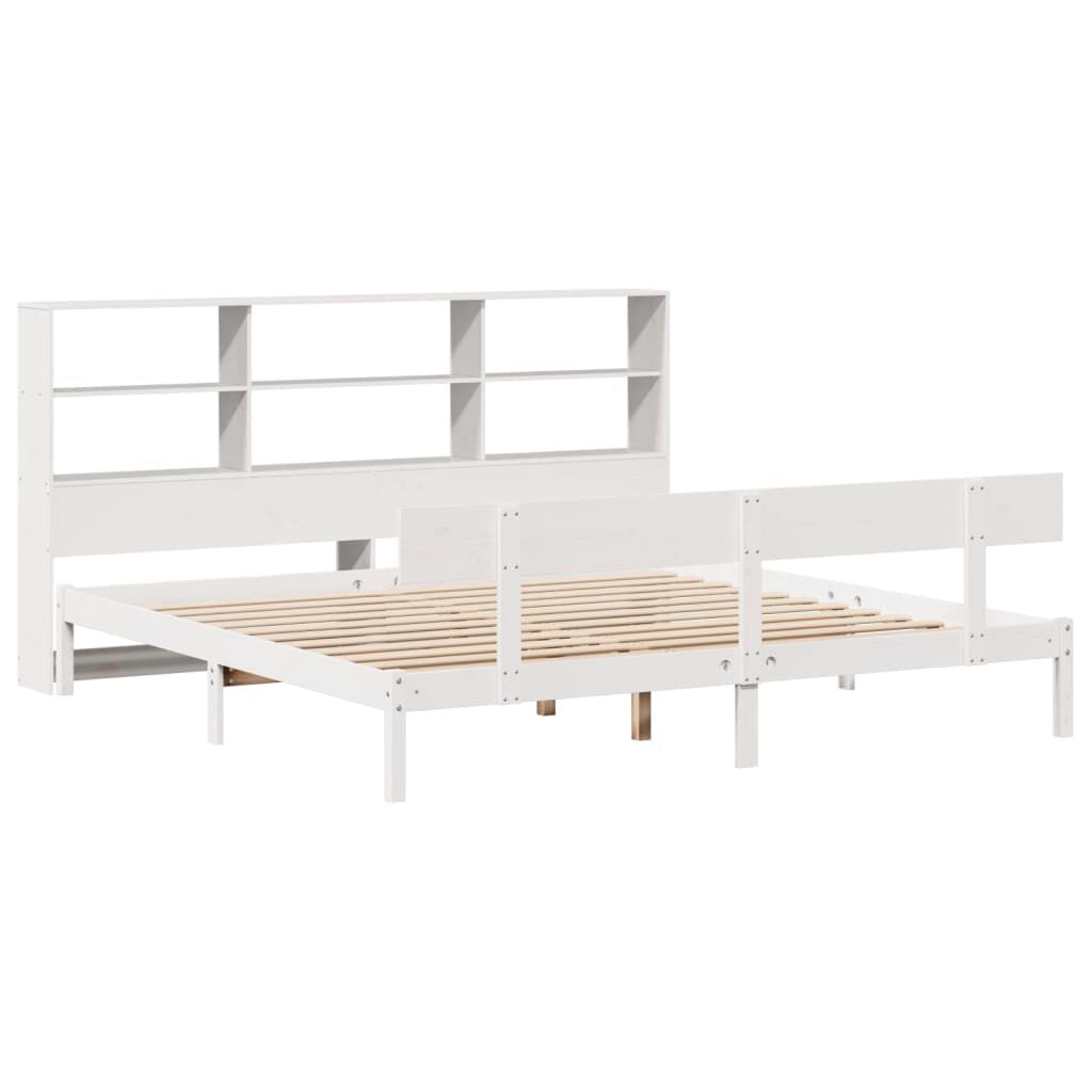 vidaXL Bookcase Bed without Mattress White 200x200 cm Solid Wood Pine