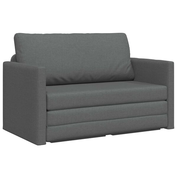 vidaXL 2-Seater Folding Sofa Bed Dark Grey 124 x 71 x 78 cm Fabric