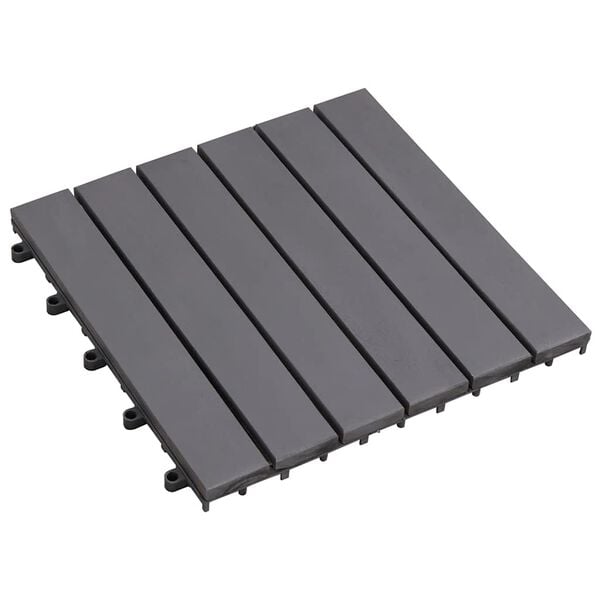 vidaXL Decking Tiles 30 pcs Grey Wash 30x30 cm Solid Acacia Wood