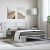 vidaXL Metal Bed Frame without Mattress with Headboard White 135x190cm