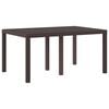 vidaXL Garden Dining Table Brown 150 x 100 x 73 cm Poly Rattan