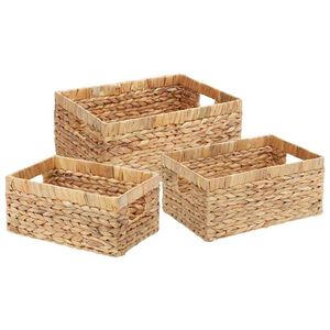 vidaXL Storage Baskets 3 pcs Water Hyacinth 40 x 30 x 18 cm Natural