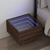 vidaXL Bedside Table with Infinity LED Brown Oak 40x40x30 cm