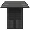 vidaXL Garden Table with Glass Top Black 190x80x74 cm Poly Rattan