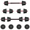 vidaXL 2-in-1 Dumbbell Set 40kg Black and Red Cement and Iron Sand