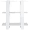vidaXL Book Cabinet/Room Divider High Gloss White 80x30x87 cm