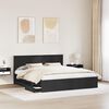 vidaXL Bed Frame with Drawer Black 200 x 200 cm Engineer Wood