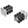 vidaXL Threaded Tube Insert 2 pcs Black and Silver Galvanised Steel