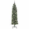 vidaXL Artificial Slim Christmas Tree Green and White 240 cm