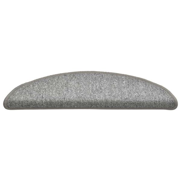 vidaXL Stair Mats 30 pcs 56x17x3 cm Light Grey Half Round