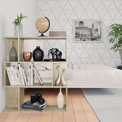 vidaXL Book Cabinet/Room Divider Sonoma Oak 80x24x96 cm Chipboard